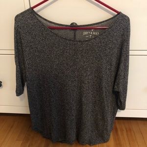 Soft & sexy black white and gray speckled shirt